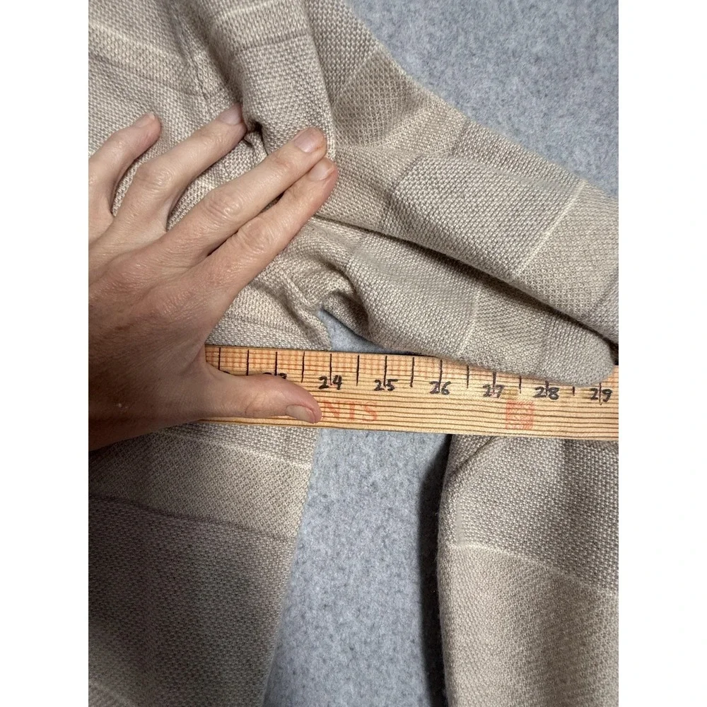 Cremieux Sweater Mens XL Beige Extra Fine Merino Wool Quarter Zip Mock Neck